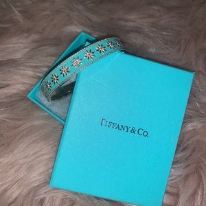 Authentic Tiffany & Co. Daisy Blue enamel bangle.